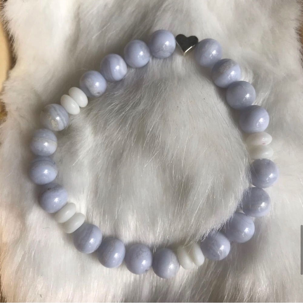 Handmade Blue Lace Agate bracelet
